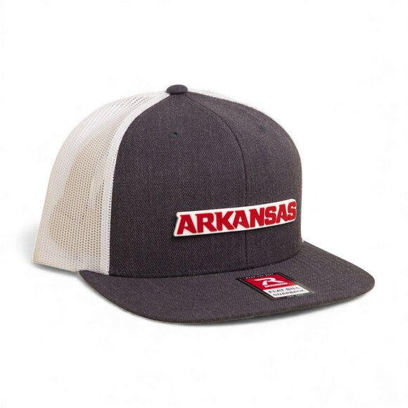Arkansas Razorbacks ARKANSAS Red 3D Wool Blend Flat Bill Hat- Heather Charcoal - Picture 1 of 3